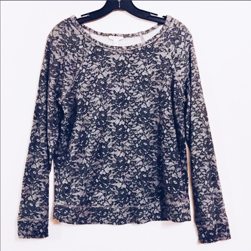 JOIE Grey Floral Pullover (XS)